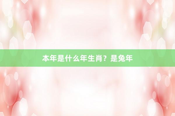 本年是什么年生肖？是兔年